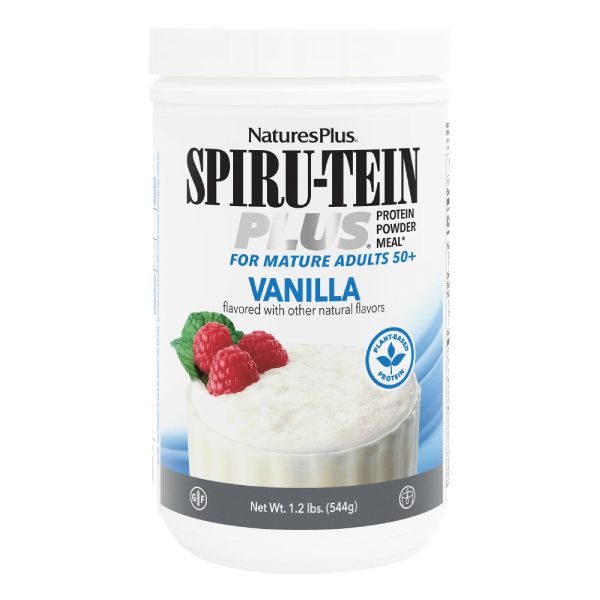 Natures Plus SPIRU-TEIN PLUS Γεύμα Φυτικής Πρωτεΐνης για 50+ Ετών Ενήλικες Γεύση Βανίλια Σκόνη 544 gr