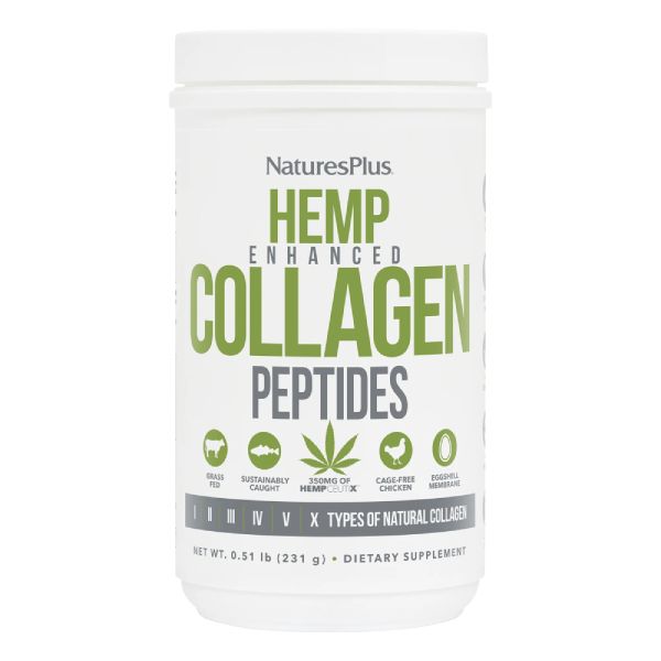 Nature's Plus Collagen Peptides Hemp Enhanced Κολλαγόνο με Πεπτίδια και Κάνναβη Ουδέτερη Γεύση Σκόνη 231 gr