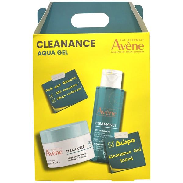Avene Cleanance Set με Aqua-Gel Ενυδατική Κρέμα Προσώπου 50 ml & Δώρο Cleanance Gel Καθαρισμού 100 ml