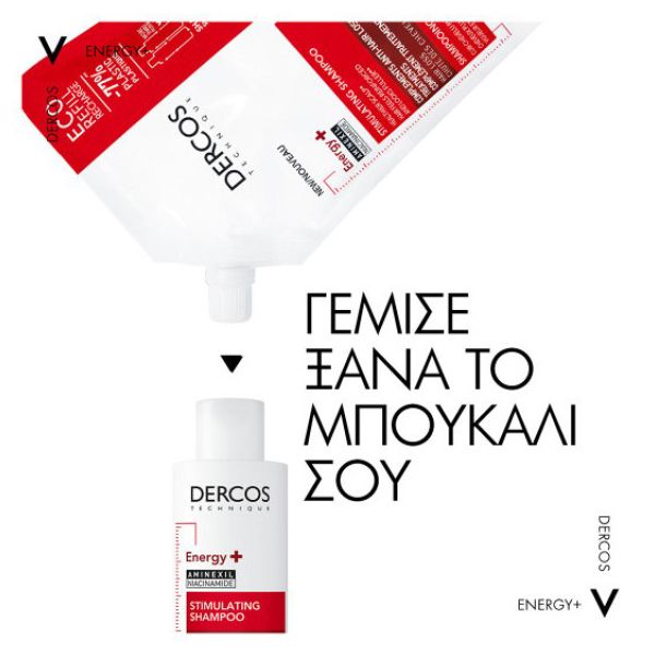 Vichy Dercos Energy+ Eco Δυναμωτικό Σαμπουάν κατά της Τριχόπτωσης Refill 400 ml