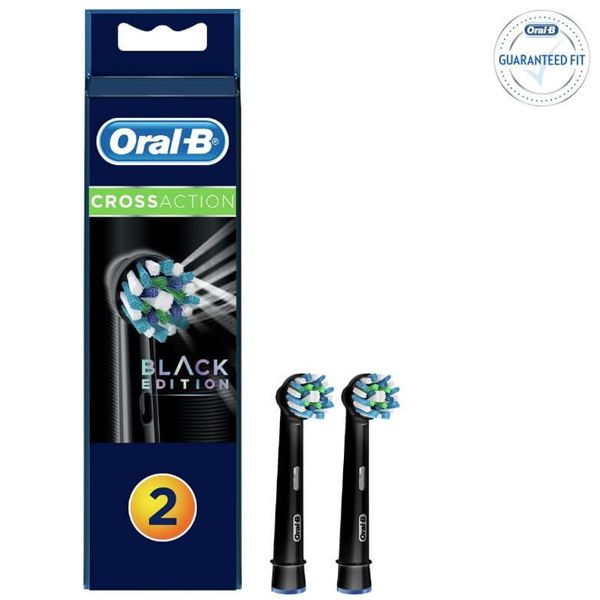 Oral-B Cross Action Black Edition Ανταλλακτικά Ηλεκτρικής Οδοντόβουρτσας 2 τμχ
