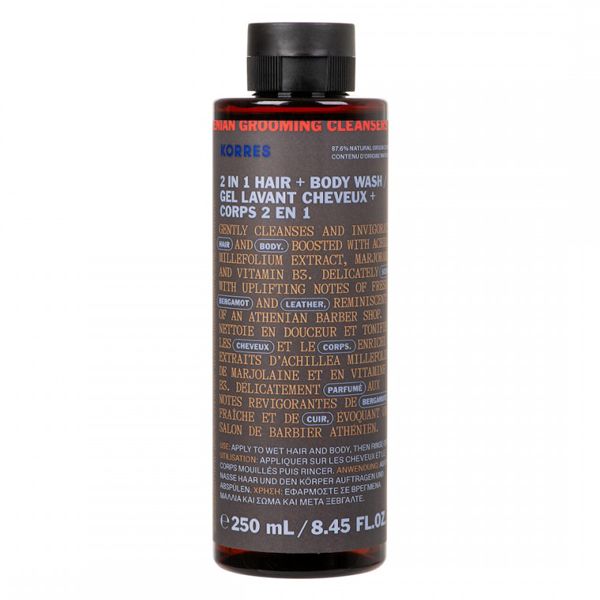 Korres ​Athenian Grooming 2 σε 1 Ανδρικό Σαμπουάν & Αφρόλουτρο 250 ml