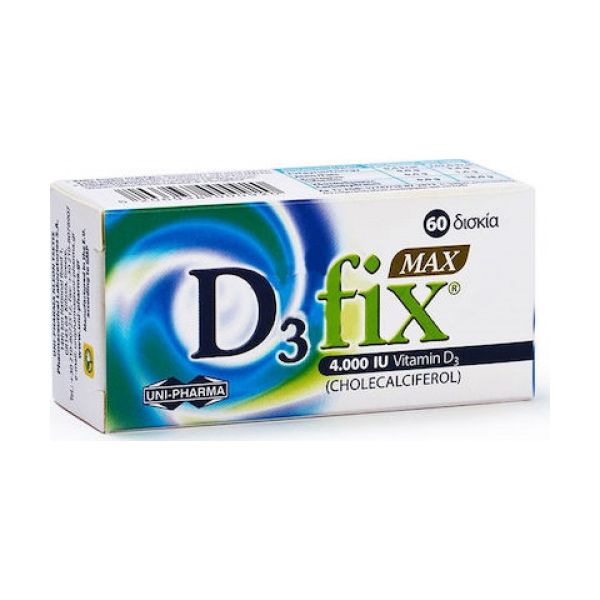 Uni-Pharma D3 Fix Max 4000iu Συμπλήρωμα Διατροφής 60 δισκία
