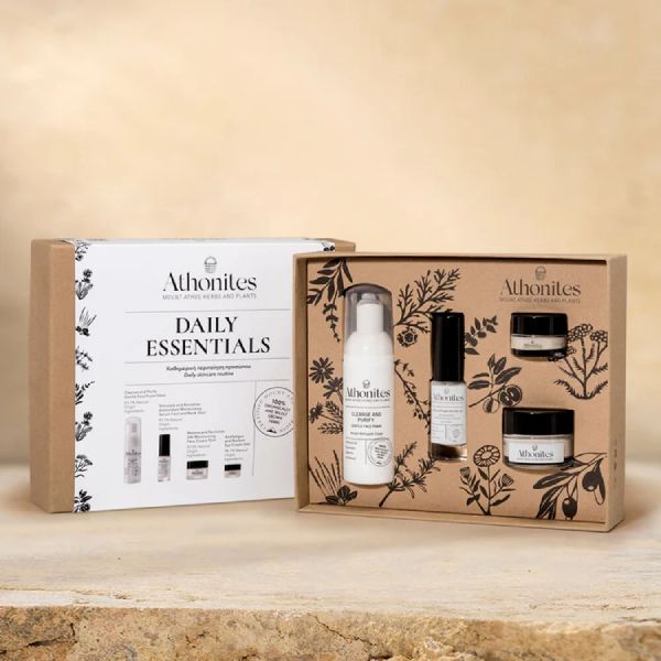 Athonites Daily Essentials Καθημερινή Περιποίηση Προσώπου με 4 Βασικά Προϊόντα