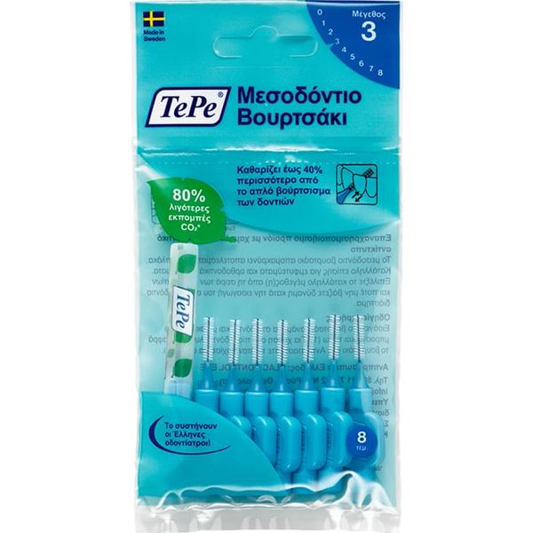 TePe Interdental Original Μεσοδόντια Βουρτσάκια Μπλε 0.6mm 8 τμχ
