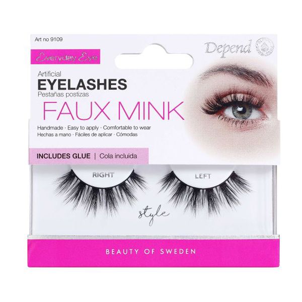 Depend Artificial Eye Lashes Faux Mink Βλεφαρίδες με Κόλλα