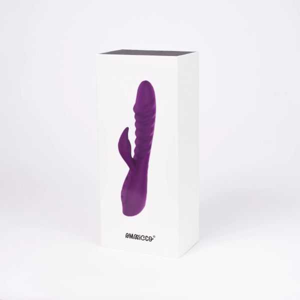 Ammicco Double Pleasure Επαναφορτιζόμενος Δονητής Διπλής Ικανοποίησης 19.6 cm σε Μοβ Χρώμα