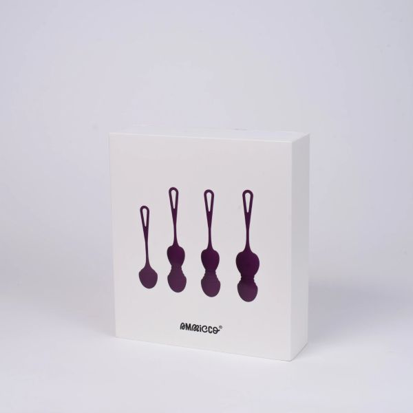Ammicco Pleasure Balls Επαναφορτιζόμενο Sex Toy 3 σε 1 Kegel Balls σε Μοβ Χρώμα 4 τμχ