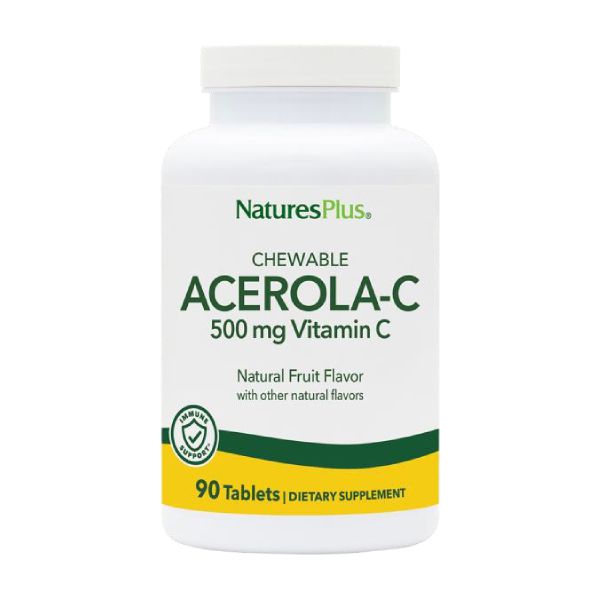 Natures Plus Acerola C 500 mg για την Υποστήριξη του Ανοσοποιητικού 90 Μασώμενες Ταμπλέτες