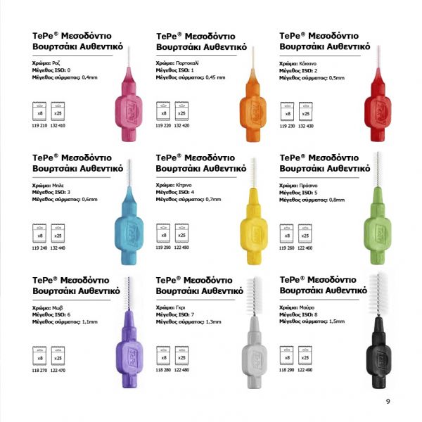 TePe Interdental Original Μεσοδόντια Βουρτσάκια Πράσινο 0.8mm 8 τμχ