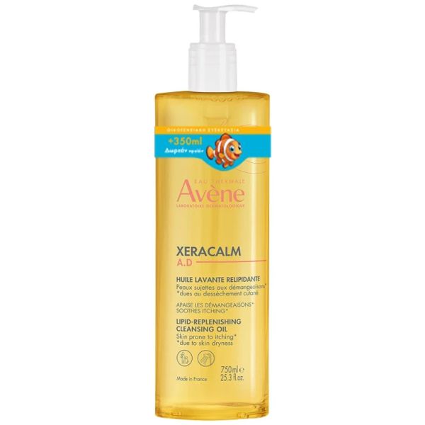 Avene Xeracalm A.D. Λάδι Καθαρισμού για Αναπλήρωση των Λιπιδίων 400 ml και Δώρο 350 ml Επιπλέον Προϊόν