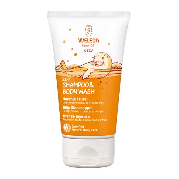 Weleda Kids 2in1 Shampoo & Body Wash Orange Παιδικό Αφρόλουτρο και Σαμπουάν με Άρωμα Πορτοκάλι 150 ml
