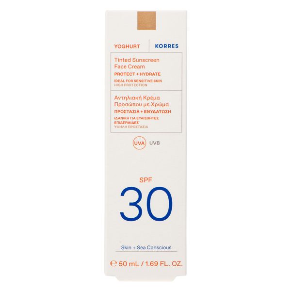 Korres Yoghurt Αντηλιακή Κρέμα Προσώπου με Χρώμα Spf30 50 ml