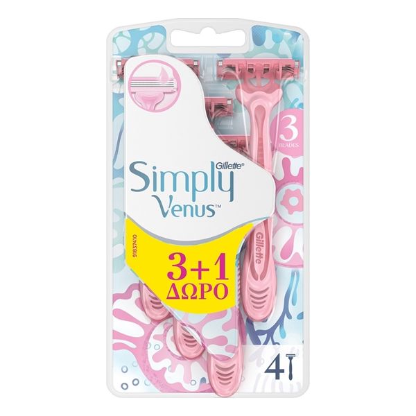 Gillette Simply Venus Ξυραφάκια μιας Χρήσης 4 τμχ