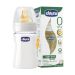 Chicco Nature Glass Γυάλινο Mπιμπερό Με Θηλή Καουτσούκ Κανονικής Ροής 0Μ+ 150ml