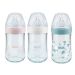 Nuk Nature Sense Γυάλινο Μπιμπερό Με Θηλή Σιλικόνης 0-6m Medium 240ml