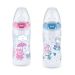 Nuk First Choice+ Peppa Pig Πλαστικό Μπιμπερό με Θηλή Σιλικόνης & Δείκτη Ελεγχου Θερμοκρασίας Μ 6-18m "Blue" 300ml